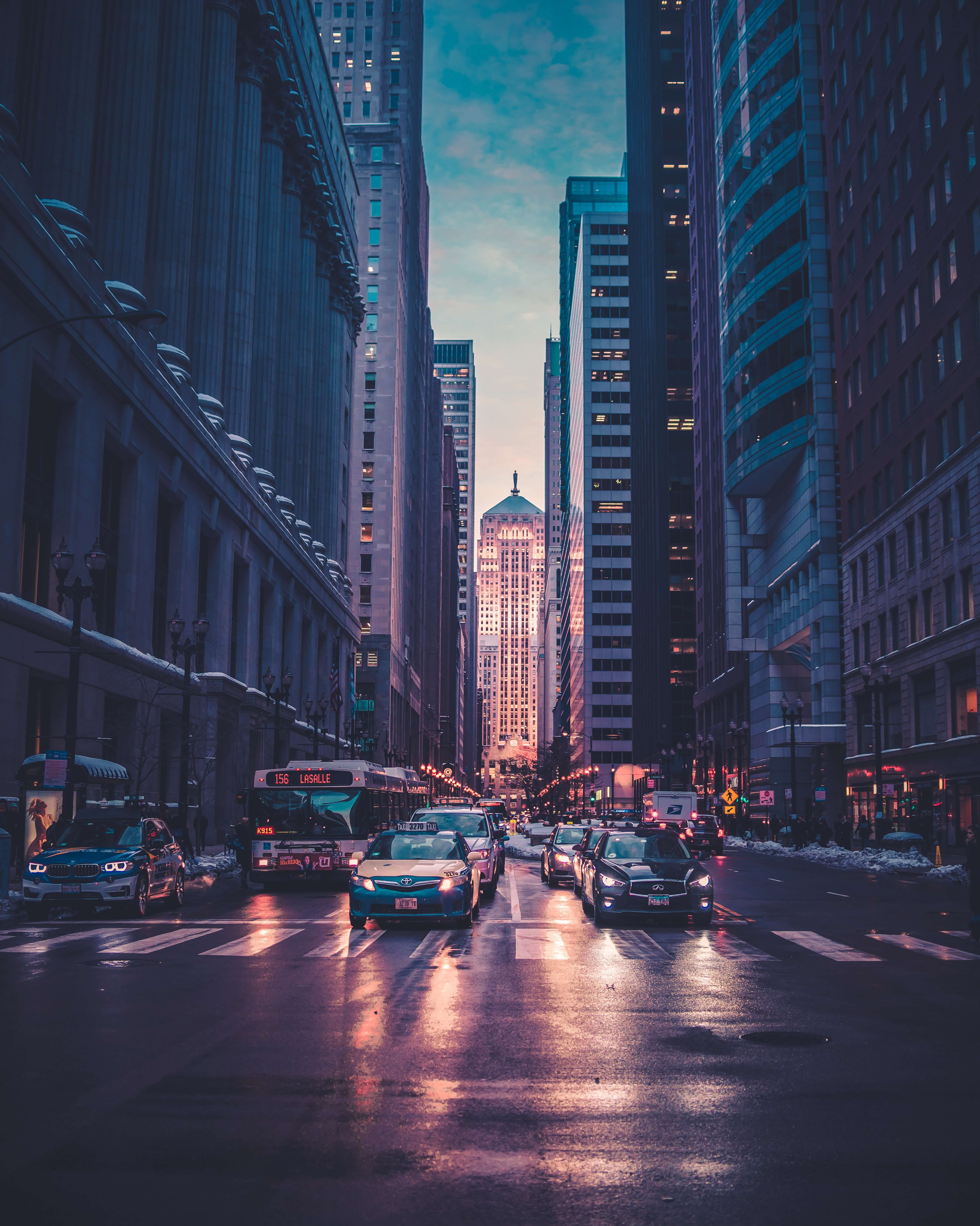 New York city street bathed in evening blue light by Max Bender on Unsplash